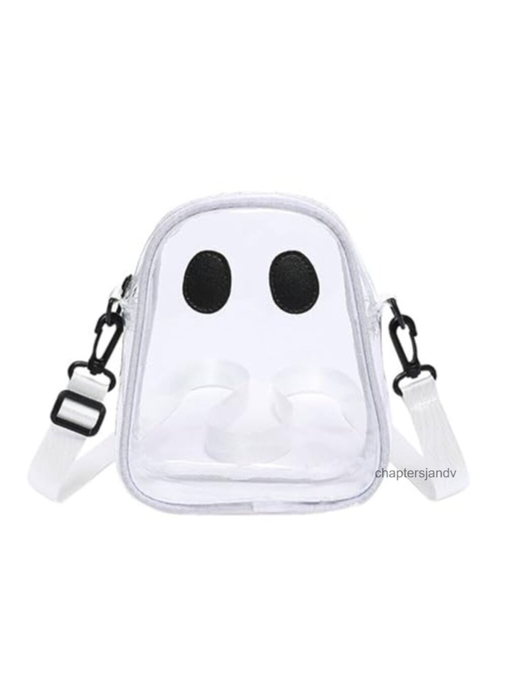 Clear PVC Ghost Crossbody Purse Zipper Halloween Shoulder Bag